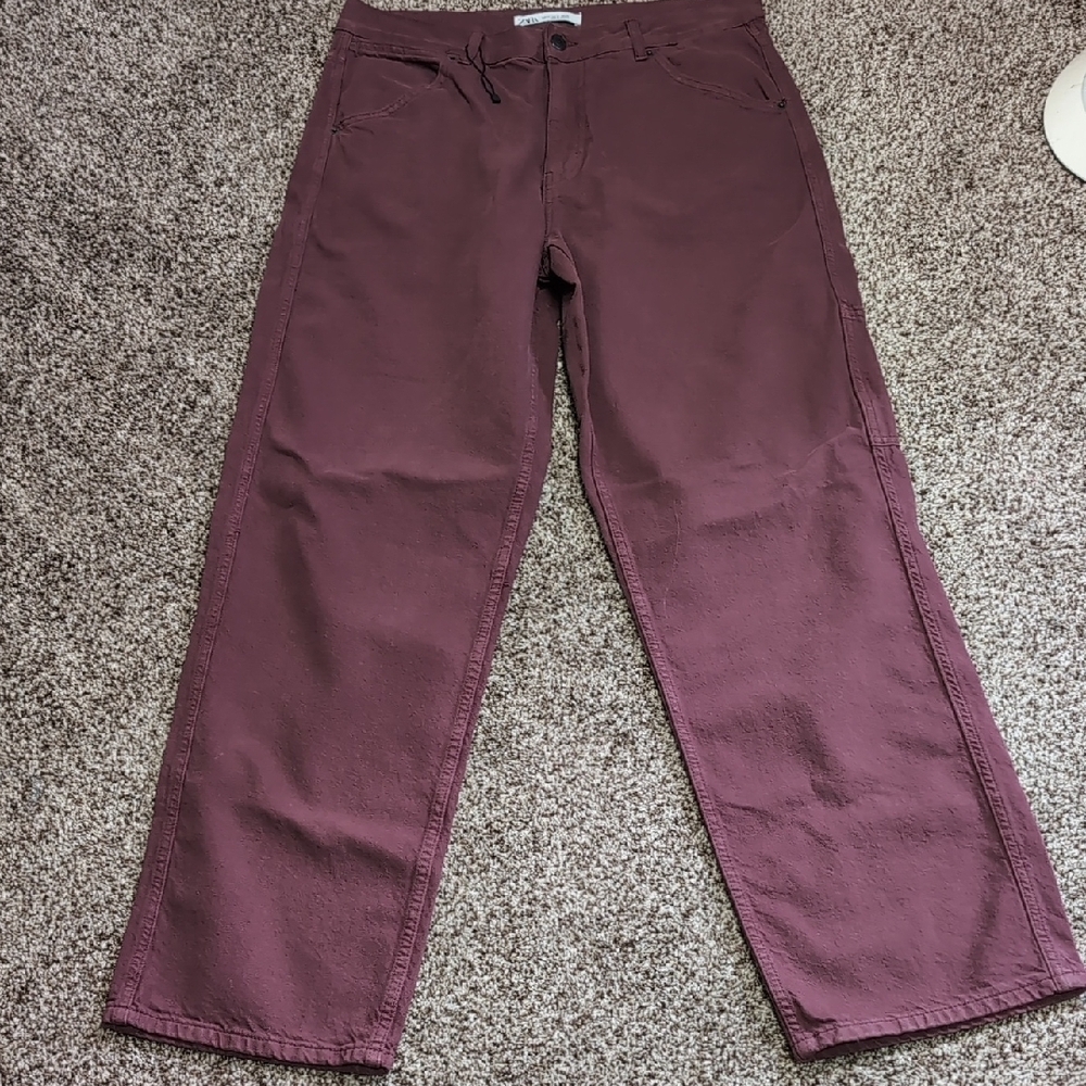 Zara Men's Chinos in Deep Burgundy